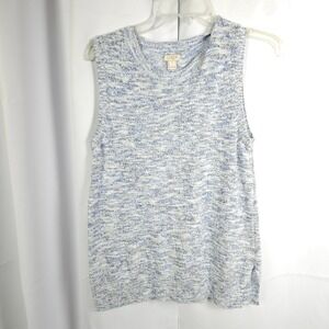 J Crew Sweater Vest Tank Women Small Blue Sleeveless Crewneck